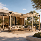 Тройна Модулна Г- образна Пергола LuxShade със напречни греди  - 560cм x 560см x 250см