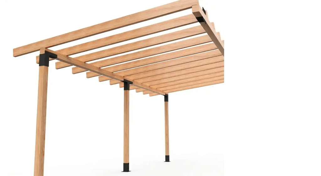 Двойна LuxShade WallGrid – Пергола със стенен монтаж 6×3 м