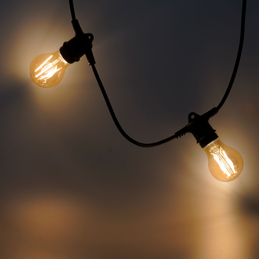 Гирлянда с фасунги 15×E27 5 м IP44 – Lightex