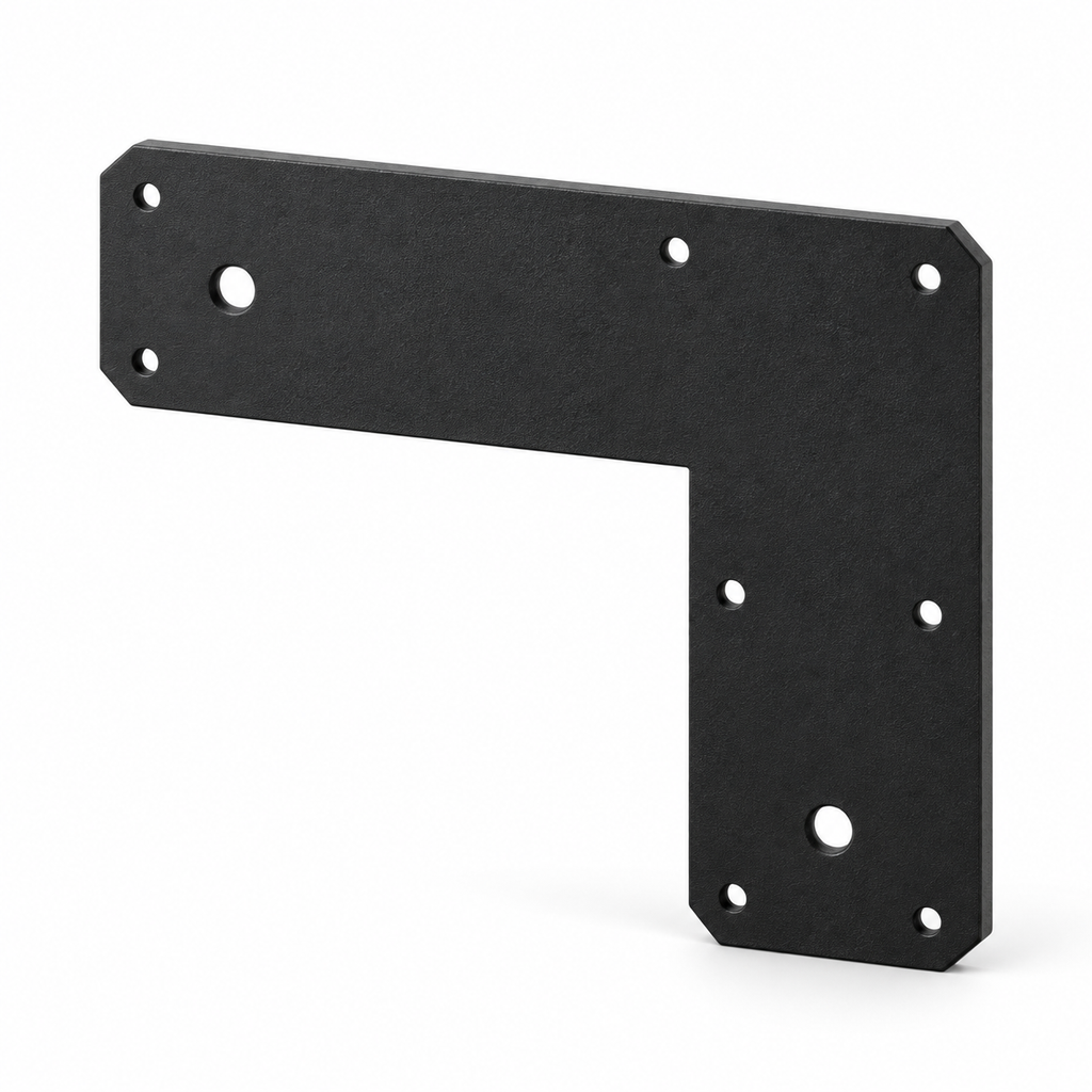 Стоманена ъглова свързваща планка 90° за дървени конструкции – LuxShade L Plate