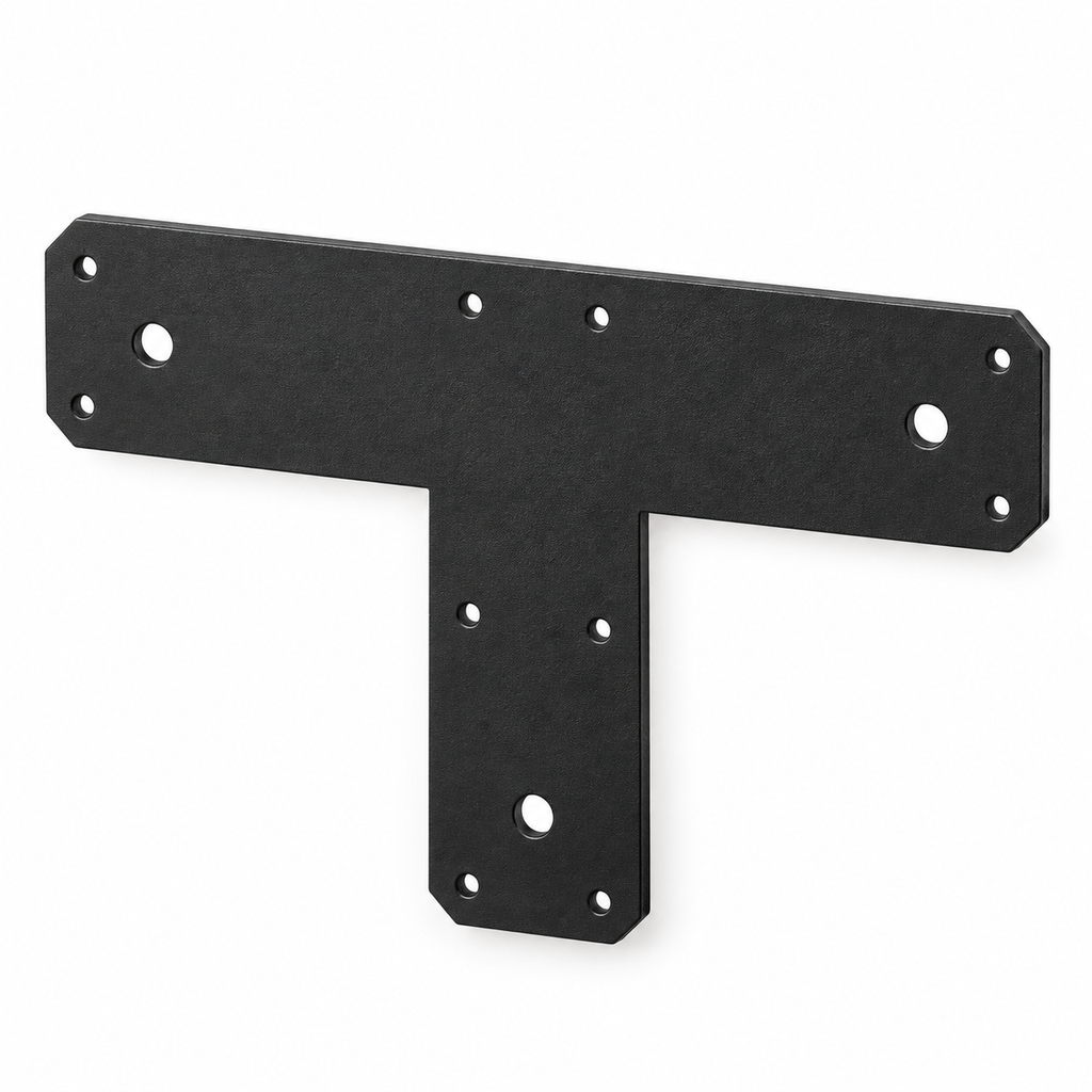 Стоманена Т-образна свързваща планка за дървени конструкции – LuxShade T Plate