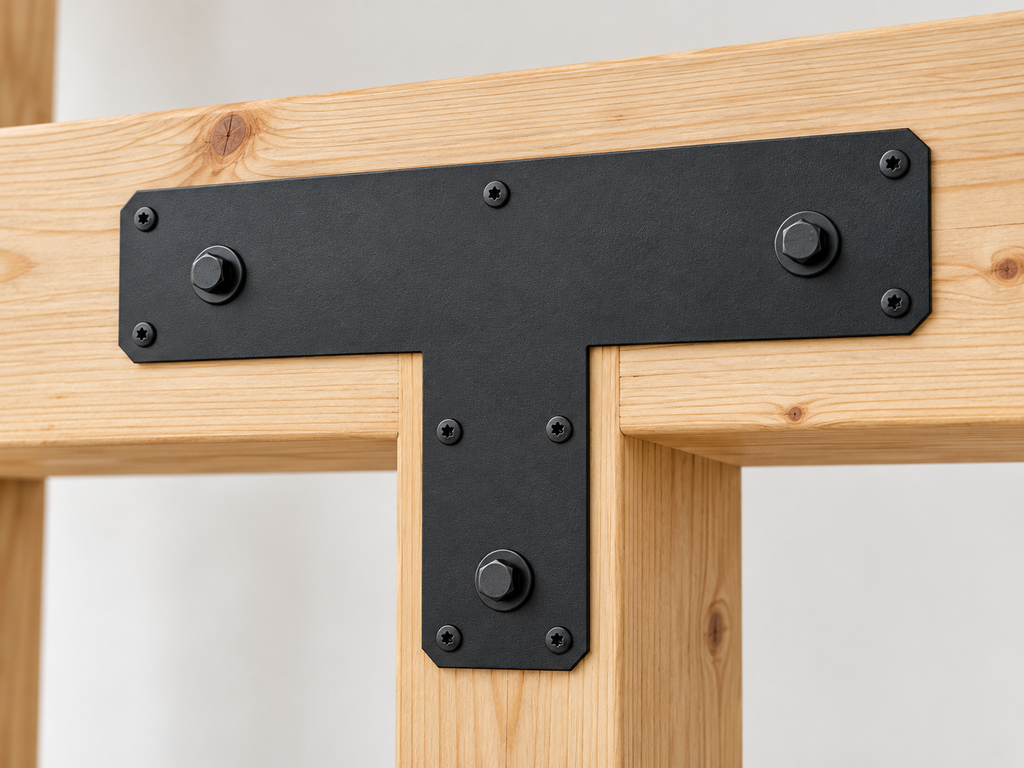 Стоманена Т-образна свързваща планка за дървени конструкции – LuxShade T Plate