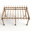 Wooden drying rack on a white background