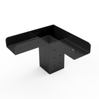 Black metal bracket on a white background