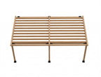 Wooden bed frame on a white background