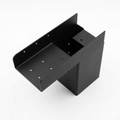 Black metal bracket on a white background