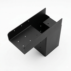 Black metal bracket on a white background