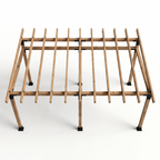 Wooden drying rack on a white background
