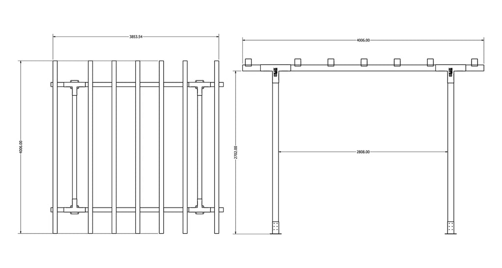 LuxShade SkyGrid – Свободностояща пергола 4×4 м