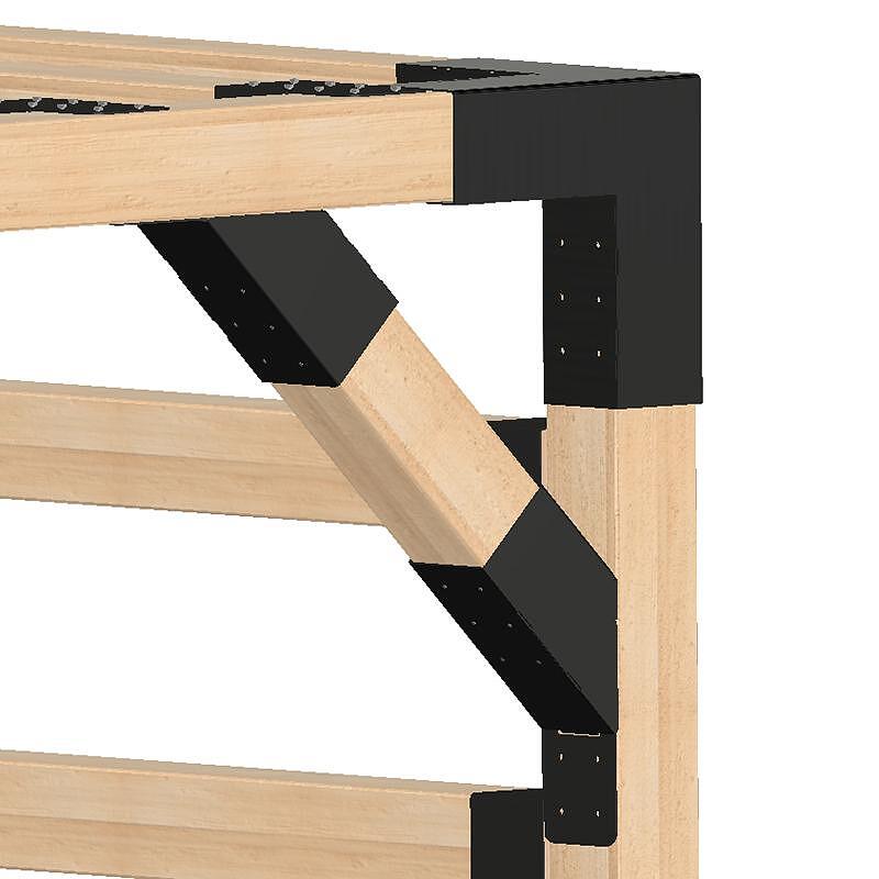 (2 бр. комплект) Конектори/Планки за укрепване на Пергола – 45-градусов наклон за греда 10см x 10см