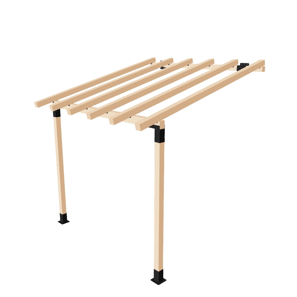 LuxShade WallGrid – Пергола със стенен монтаж 3×3 м
