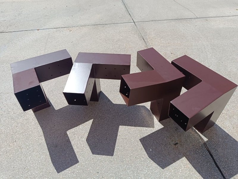 Modern outdoor furniture set on a concrete surface